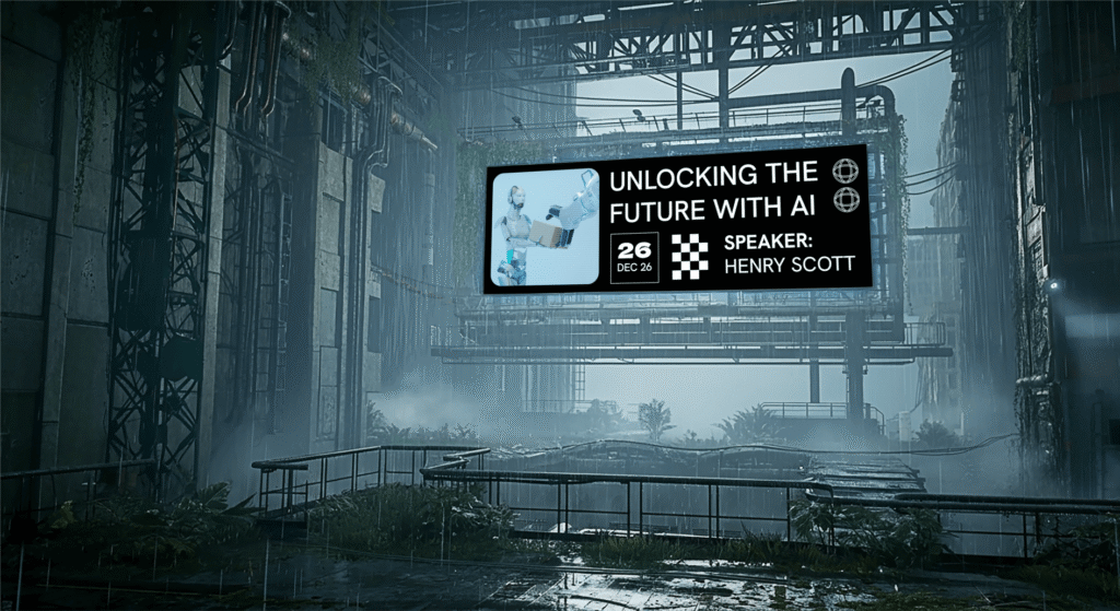 Futuristic, Post-apocalyptic Outdoor Screen Mockup