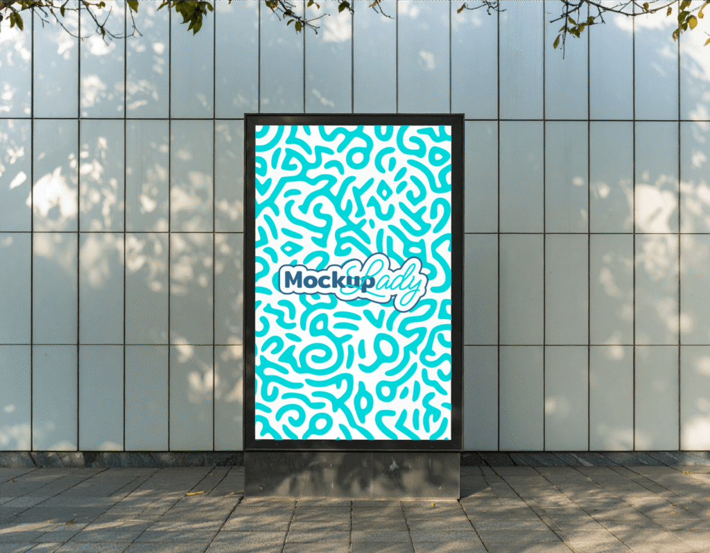 FREE Vertical Outdoor Billboard Mockup in Modern Urban Environment