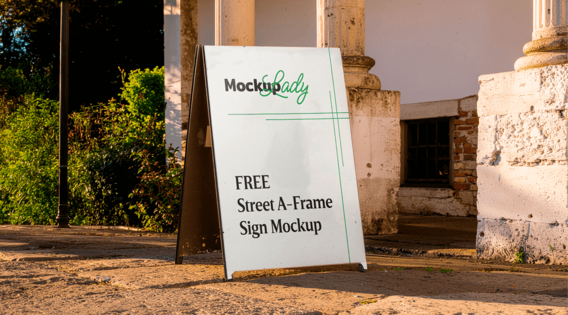 FREE Street A-Frame Sign Mockup