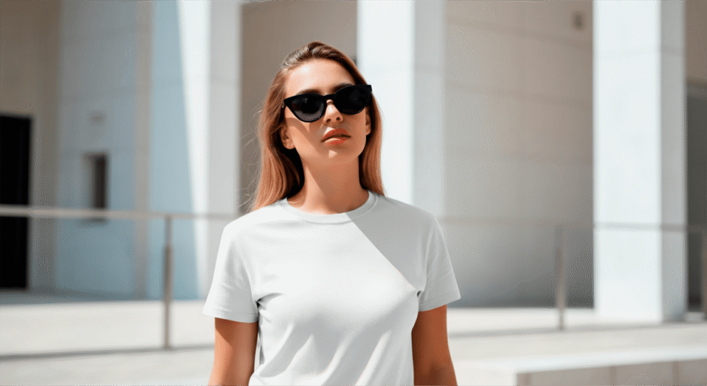 FREE Female White T-Shirt Mockup