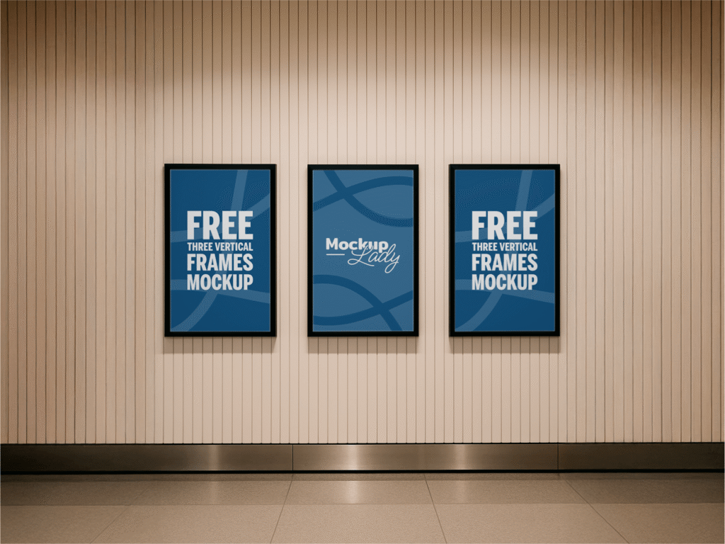 FREE Three Vertical Frames Mockup
