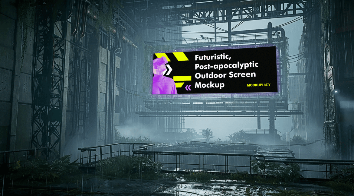 Futuristic, Post-apocalyptic Outdoor Screen Mockup
