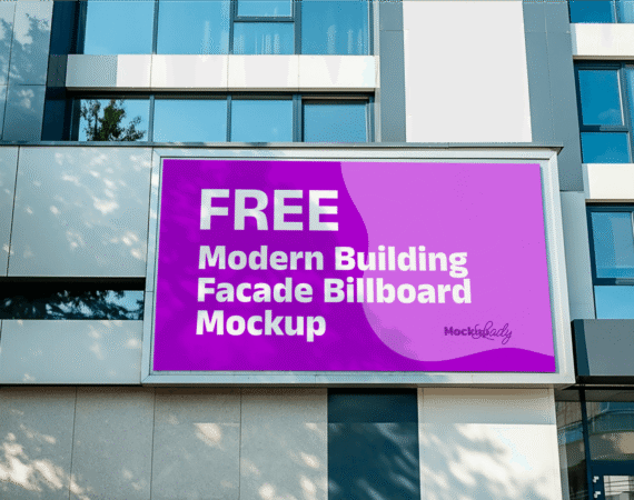 FREE Modern Building Facade Billboard Mockup