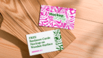 FREE Business Cards Mockup on Wooden Surface