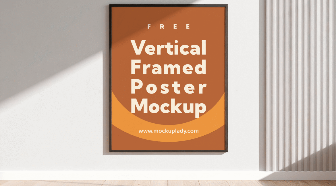 FREE Vertical Framed Poster Mockup