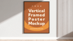 FREE Vertical Framed Poster Mockup