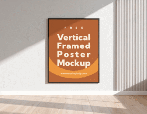 FREE Vertical Framed Poster Mockup