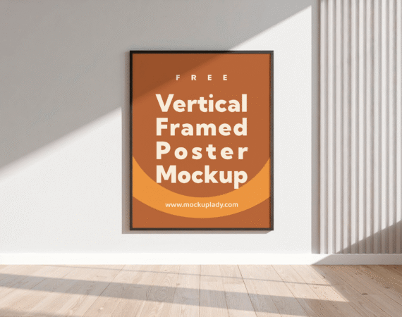 FREE Vertical Framed Poster Mockup
