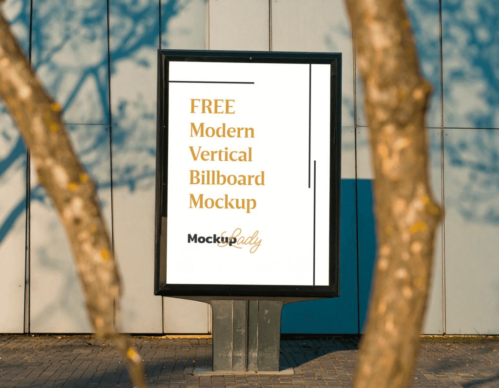 FREE Modern Vertical Billboard Mockup